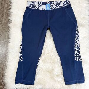 Pyscho Bunny Womens Legging Capri Size Small Logo Pockets Activewear Gym *FLAW*